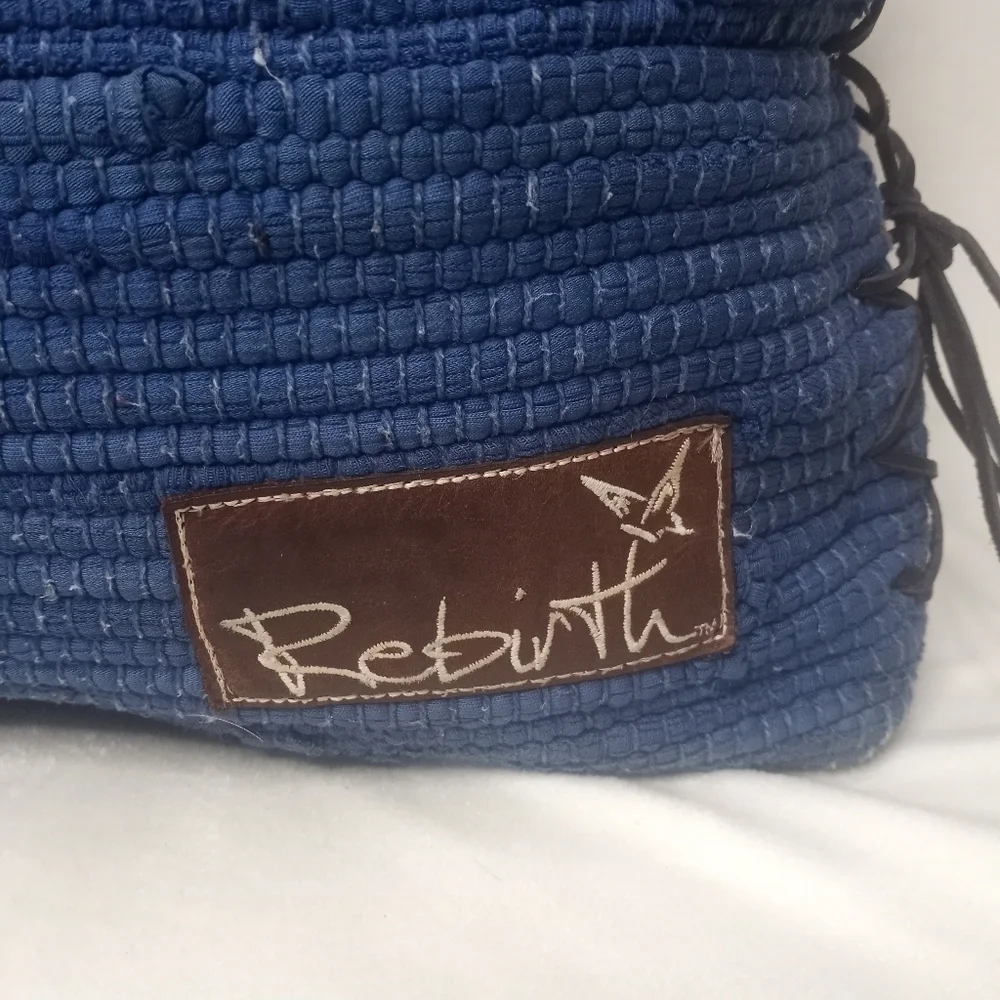 Rebirth Leather Trim Woven Cotton Sustainable Eco Friendly Women Supportive Tote